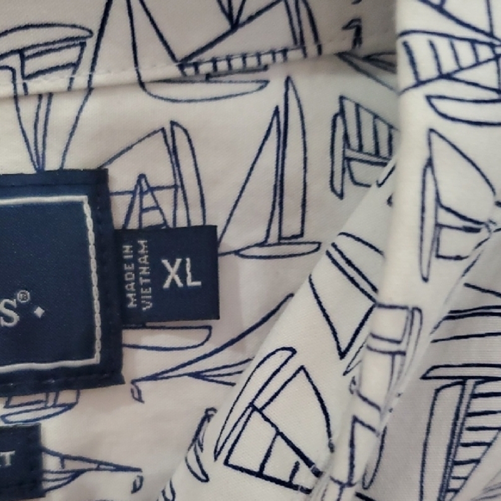 Vineyard Vines Slim Fit Whale Shirt Nautical Print Button-Down Shirt Xl - Picture 3 of 10